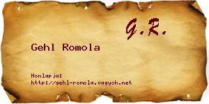 Gehl Romola névjegykártya